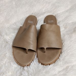 Eileen Fisher tan leather flats